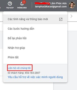 hướng dẫn liên hệ google ads