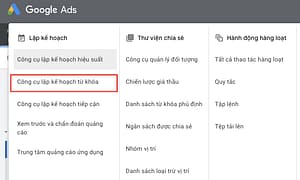 quảng cáo google ads với Google keyword planner