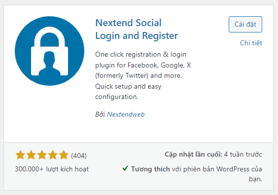Cài đặt Plugin Nextend Social Login