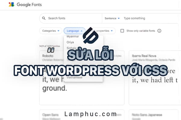 sửa lỗi font wordpress