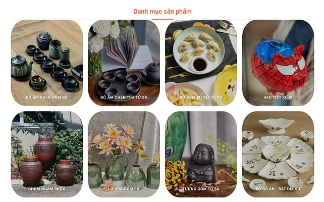 thiết kế website bán đồ gốm