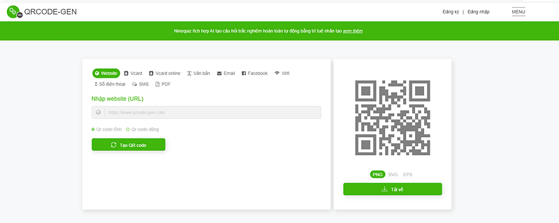 chuyển link thành mã qr
